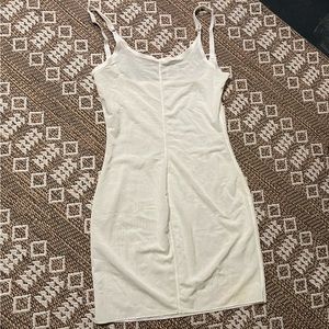SKIMS White Marble Size Large SHEER SCULPT OPEN BUST Bodycon Dress